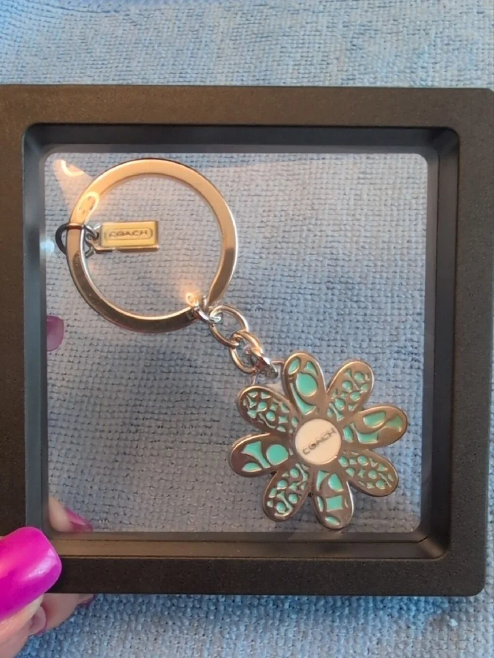 Coach Daisy Key Ring Bag Charm - Teal